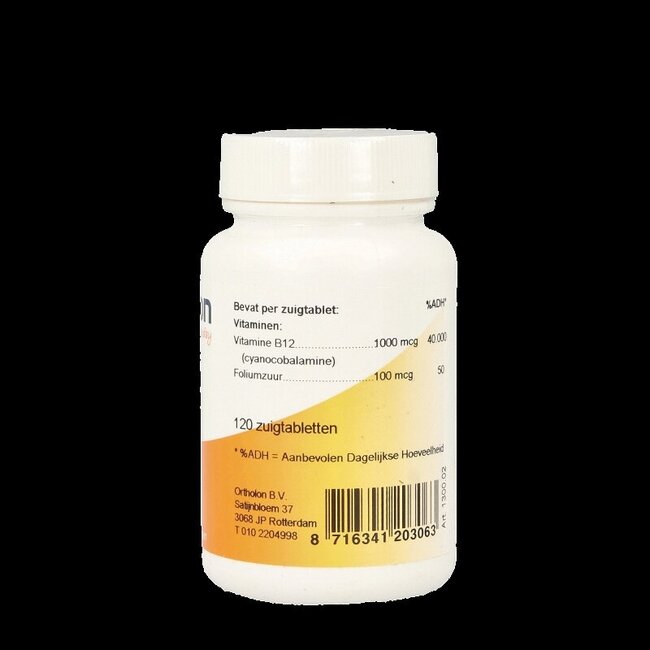 Ortholon Vitamine B12 1000mcg 120 Zuigtabletten