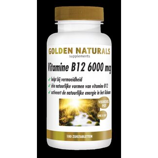 Golden Naturals Golden Naturals Vitamine B12 6000mcg 180 Zuigtabletten