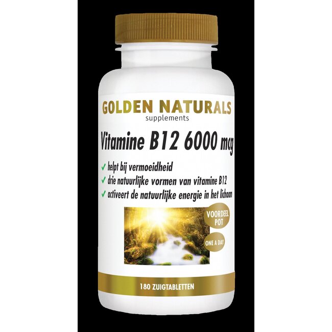 Golden Naturals Vitamine B12 6000mcg 180 Zuigtabletten