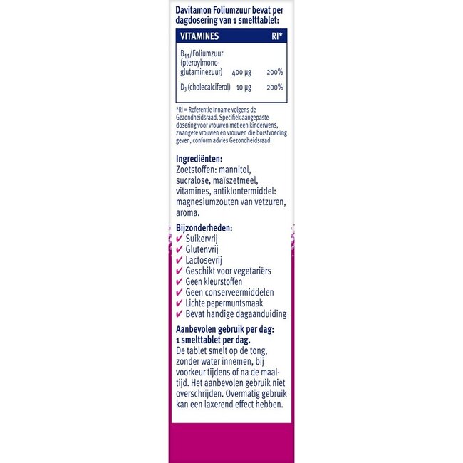 Davitamon Foliumzuur vitamine D  84 Tabletten
