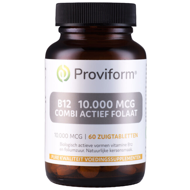 Proviform Vitamine B12 10.000mcg combi actief folaat 60 Zuigtabletten