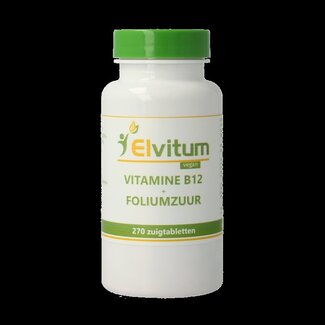 Elvitum Elvitum Vitamine B12 1000mcg + foliumzuur 270 Zuigtabletten