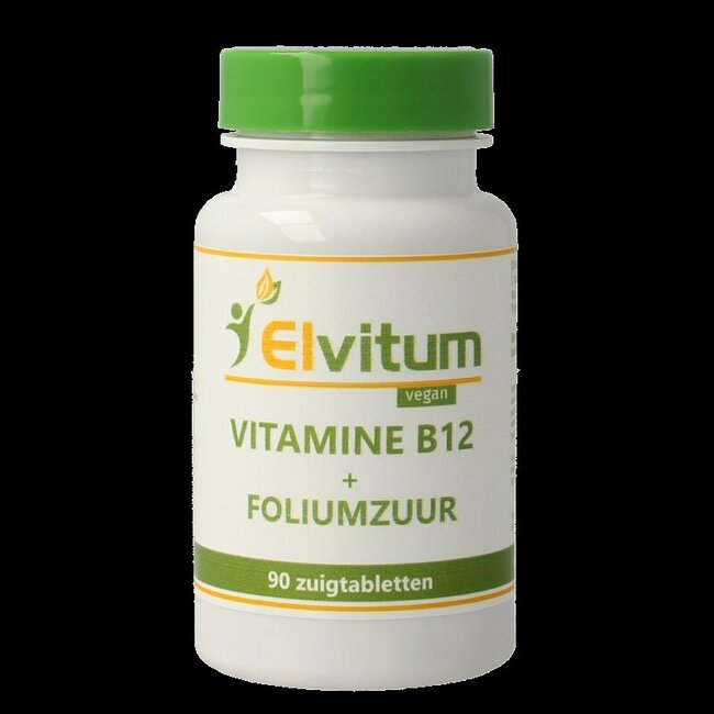 Elvitum Vitamine B12 1000mcg + foliumzuur 90 Zuigtabletten