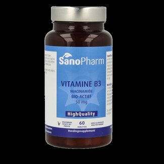 SanoPharm SanoPharm Vitamine B3 niacinamide 50 mg 60 comprimés