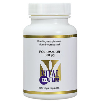 Vital Cell Life Vital Cell Life Foliumzuur 800 mcg B9 100 Vegetarische capsules