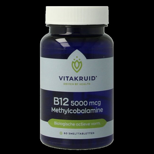 Vitakruid B12 5000 mcg Actief Methylcobalamine 60 Smelttabletten