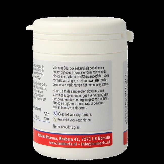 Lamberts Vitamine B12 méthylcobalamine 1000 mcg 60 comprimés