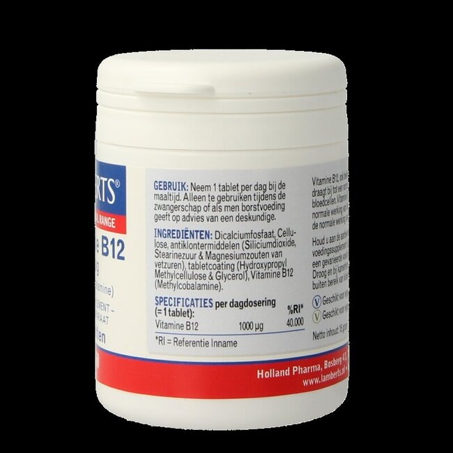 Lamberts Vitamine B12 méthylcobalamine 1000 mcg 60 comprimés