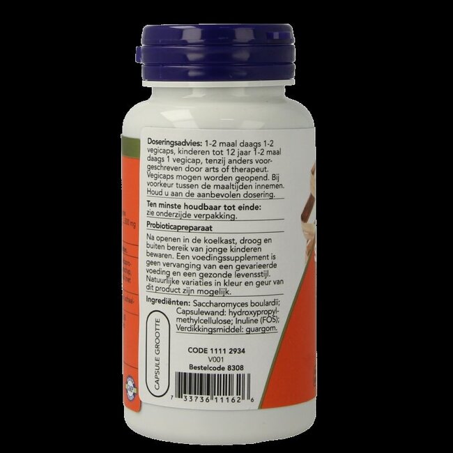 NOW Saccaromyces boulardii 500mg 60 Vegetarische capsules