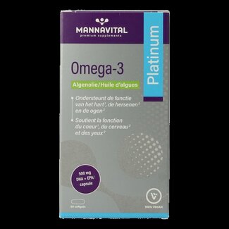 Mannavital Mannavital Omega-3 algenolie platinum 60 Softgels