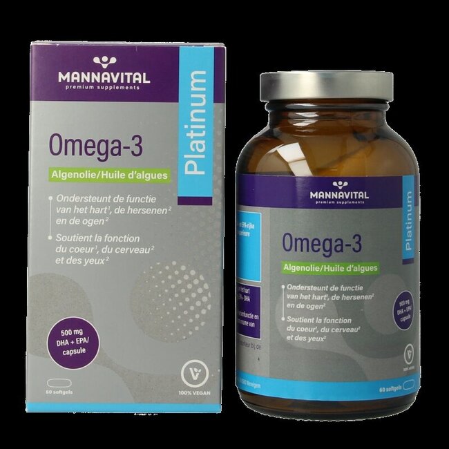 Mannavital Omega-3 algenolie platinum 60 Softgels