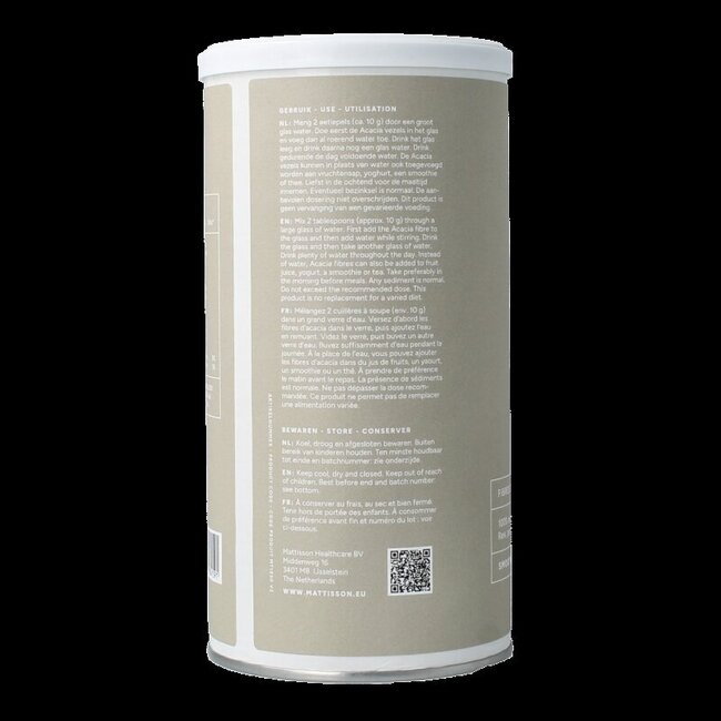 Mattisson Fibres d'acacia végan 83% 220 Grammes