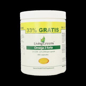 Livinggreens Omega 3 forte voordeelverpakking 480 Capsules
