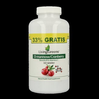 Livinggreens Livinggreens Cranberry D-Mannose voordeelverpakking 320 Tabletten