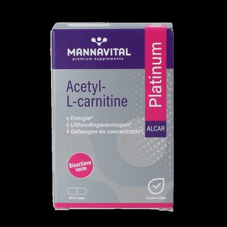 Mannavital Mannavital Acetyl-L-Carnitine platinum 60 Vegetarische capsules