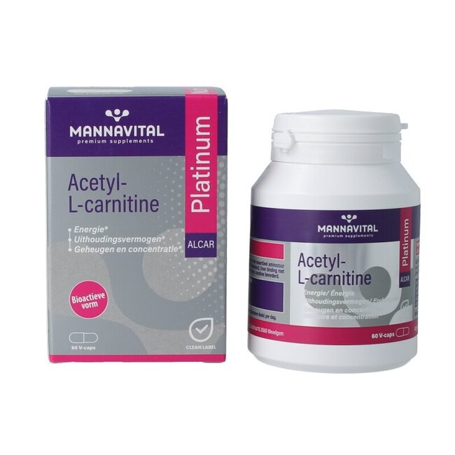 Mannavital Acetyl-L-Carnitine platinum 60 Vegetarische capsules