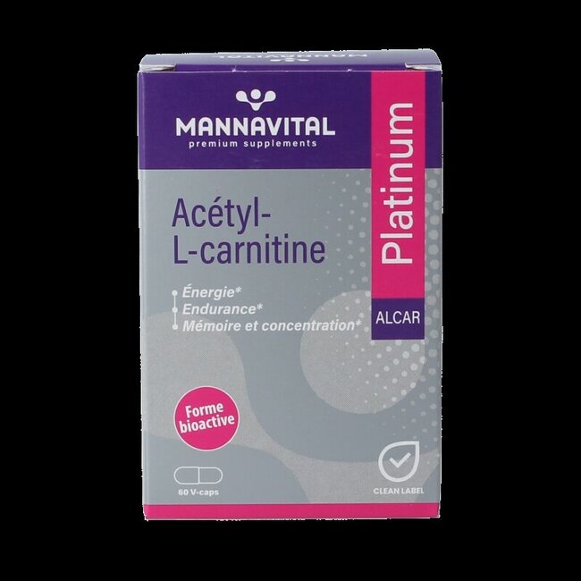 Mannavital Acetyl-L-Carnitine platinum 60 Vegetarische capsules