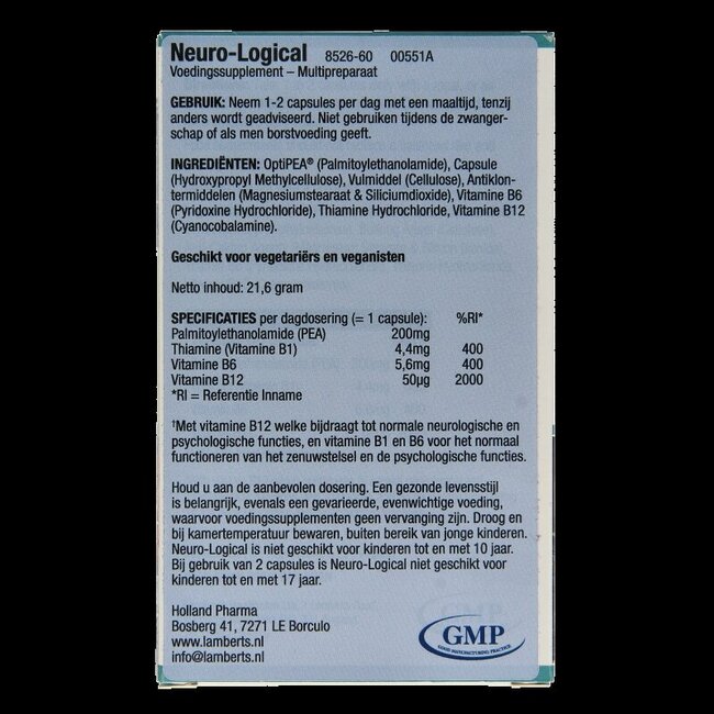 Lamberts Neuro-logical (PEA) 60 gélules