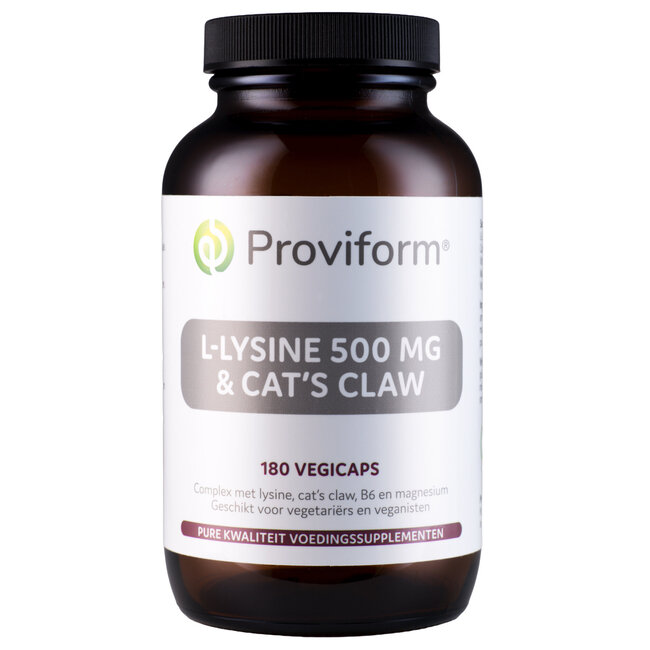Proviform L-Lysine 500mg & cat's claw 180 Vegetarische capsules