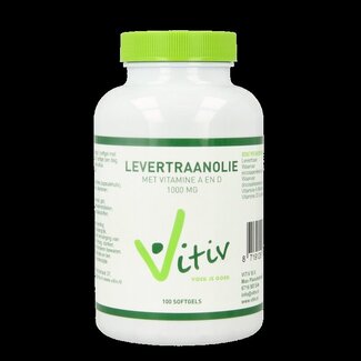 Vitiv Vitiv Levertraanolie 1000mg vitamine A D 100 Softgels