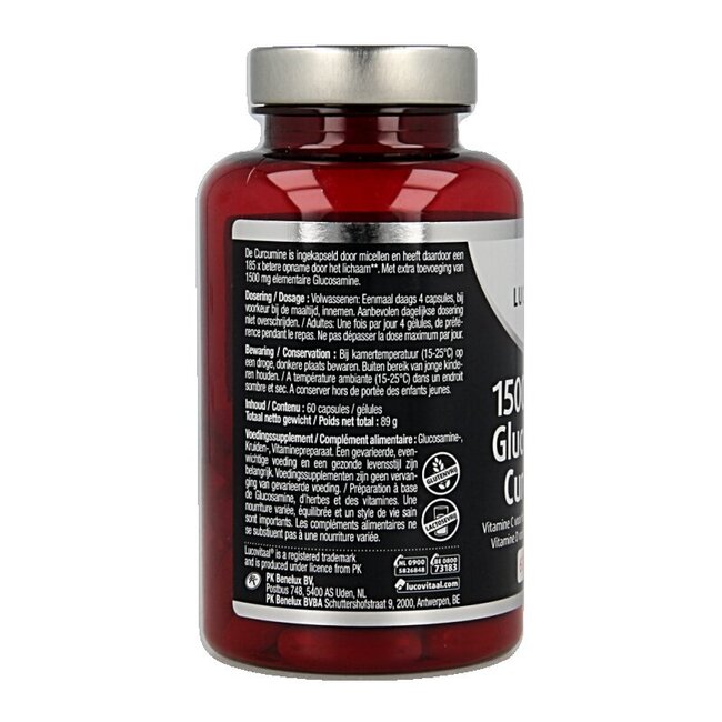 Lucovitaal Glucosamine & curcumine 1500/40mg 60 Capsules