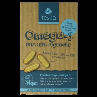 Testa Testa Omega 3 algenolie 325mg DHA + 150mg EPA vegan 45 Softgels
