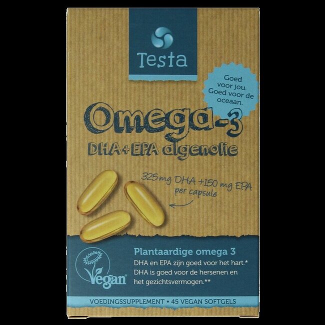 Testa Omega 3 algenolie 325mg DHA + 150mg EPA vegan 45 Softgels