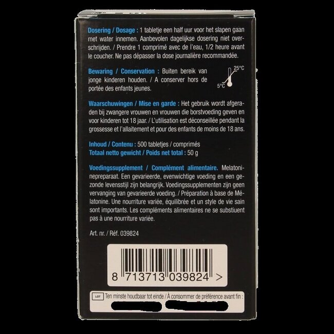 Lucovitaal Melatonine puur 0.299mg 500 Tabletten