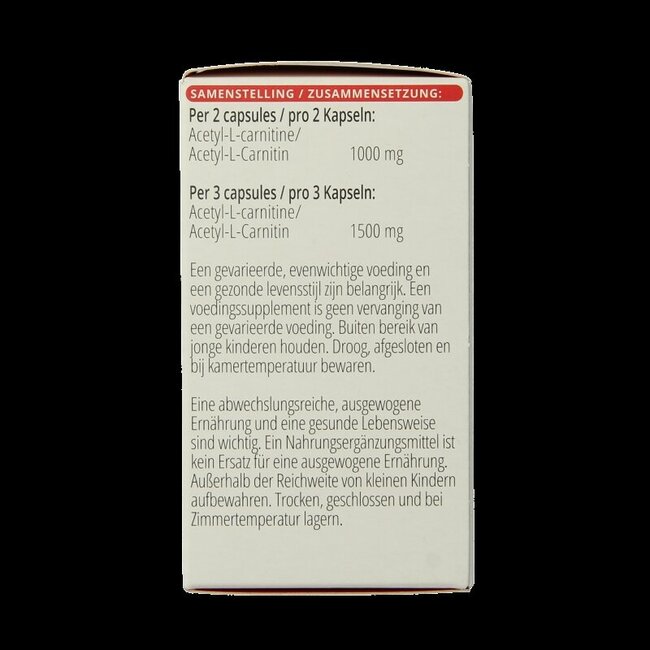 Vitals Acétyl-L-Carnitine 500 mg 60 gélules végétales