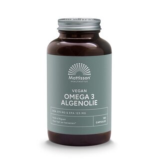 Mattisson Mattisson Vegan omega 3 algenolie DHA 375mg EPA 125mg 180 Softgels