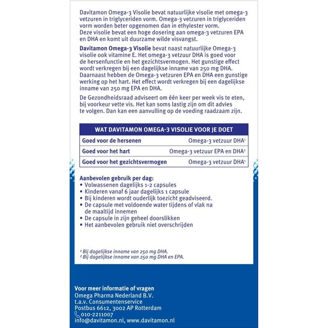 Davitamon Omega 3 visolie  60 Capsules
