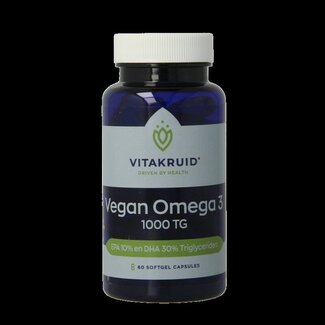 Vitakruid Vitakruid Vegan omega 3 1000 triglyceriden 300 DHA 100 EPA 60 Softgels