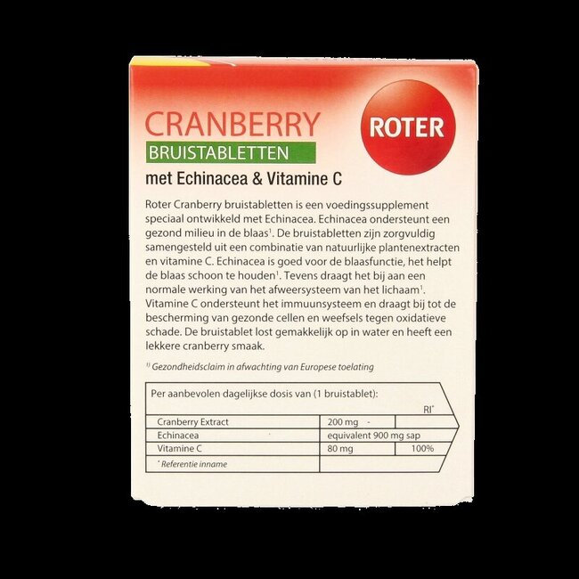 Roter Cranberry vitamine C & echinacea duopack 20 Bruistabletten
