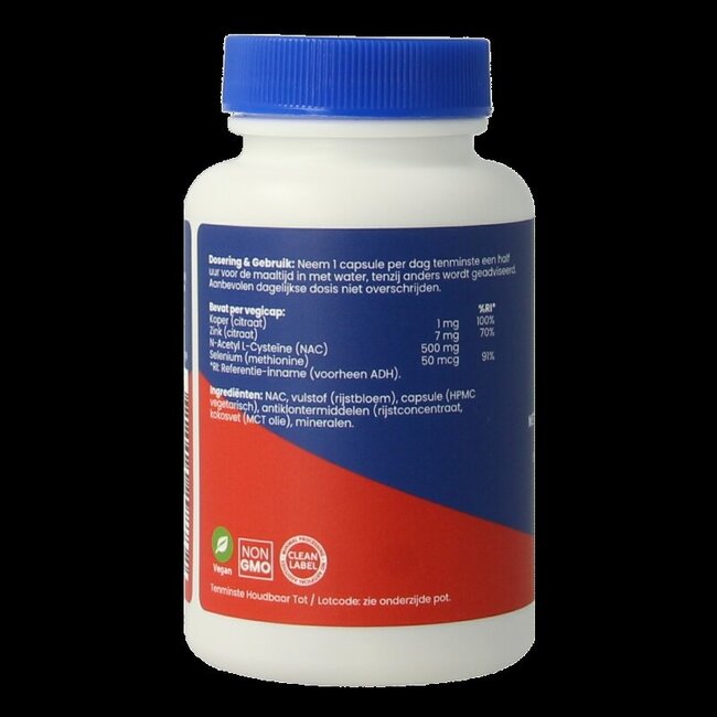 OrthoVitaal NAC complexe 500mg 60 capsules végétariennes