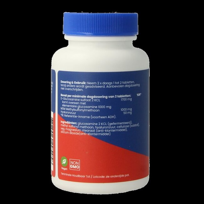 OrthoVitaal Glucosamine / MSM / Acide Hyaluronique végan 60 Comprimés