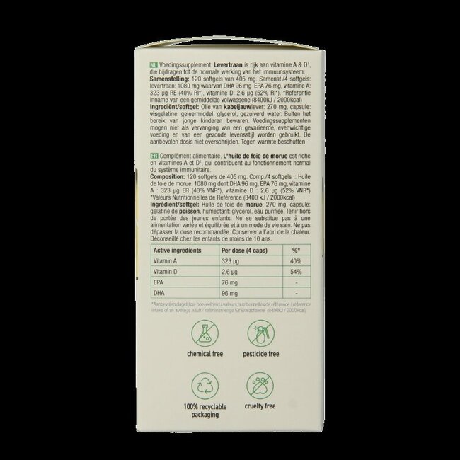 Purasana Huile de Foie de Morue 120 Softgels