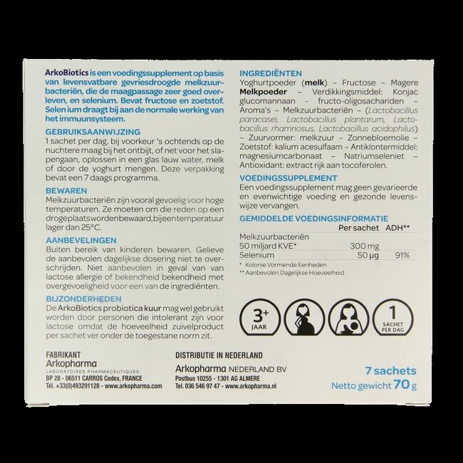 Arkopharma Arkobiotics cure de probiotiques 7 sachets