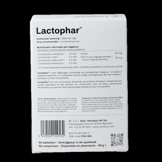 Nutriphyt Lactophar 90 comprimés
