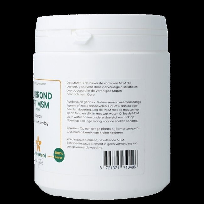 Poudre OptiMSM Liever Gezond format annuel 500 g