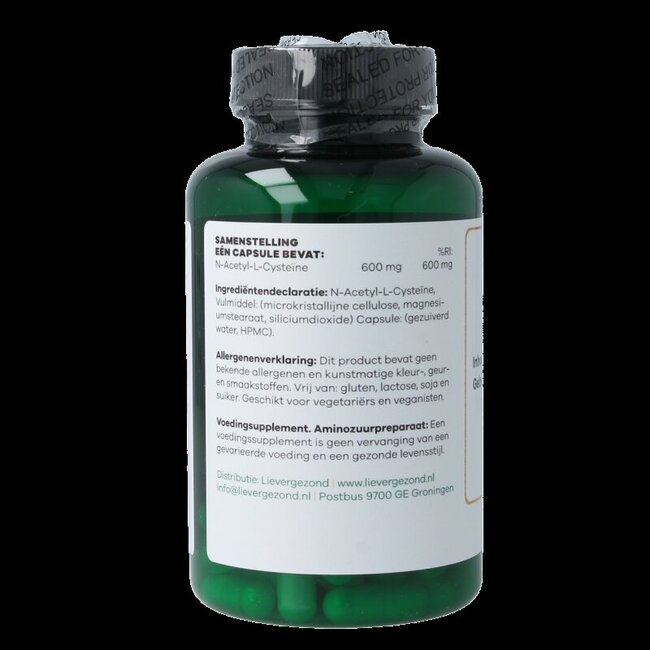 Liever Gezond NAC n-acetyl cysteine 600mg 60 Vegetarische capsules