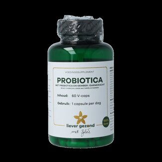 Liever Gezond Liever Gezond Probiotica met prebiotica gember 60 Vegetarische capsules