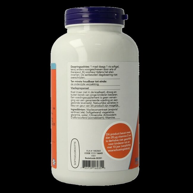 NOW Omega 3 max visolie D3 EPA DHA 180 Softgels