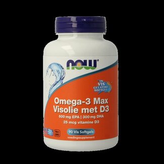 NOW NOW Omega 3 max visolie D3 EPA DHA 90 Softgels