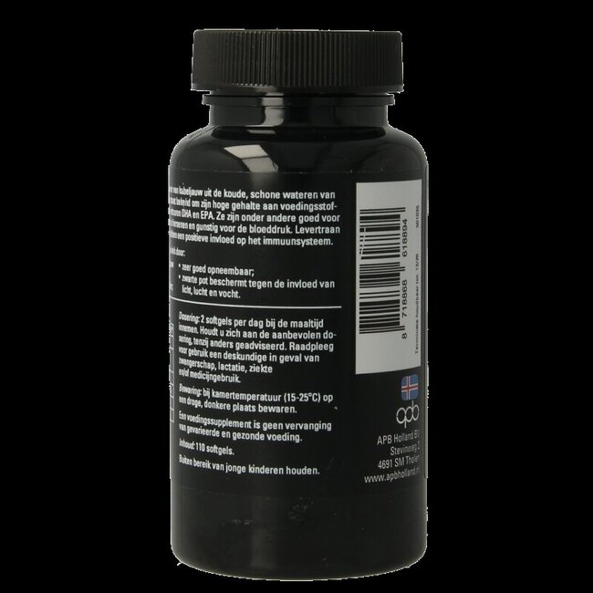 APB Holland Levertraan kabeljauw puur 500mg 100 Softgels