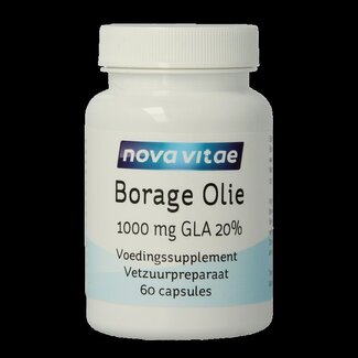 Nova Vitae Nova Vitae Borage olie 1000mg GLA 20% 60 Capsules