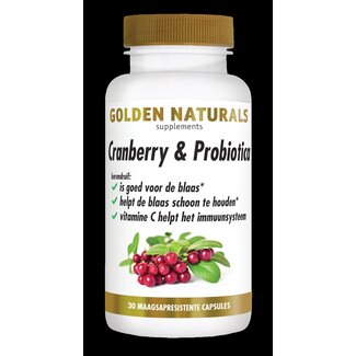 Golden Naturals Golden Naturals Cranberry & probiotica 30 Vegetarische capsules
