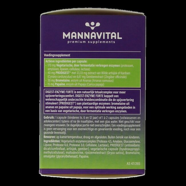 Mannavital Digest enzyme forte 60 Vegetarische capsules