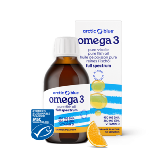 Arctic Blue Arctic Blue Omega 3 pure visolie met vitamine D 250 Milliliter