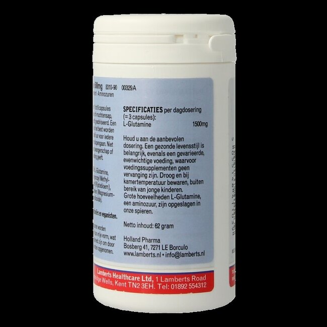 Lamberts L-Glutamine 500mg 90 Vegetarische capsules