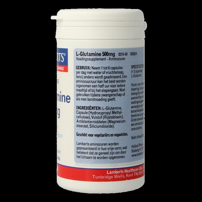 Lamberts L-Glutamine 500 mg 90 gélules végétales